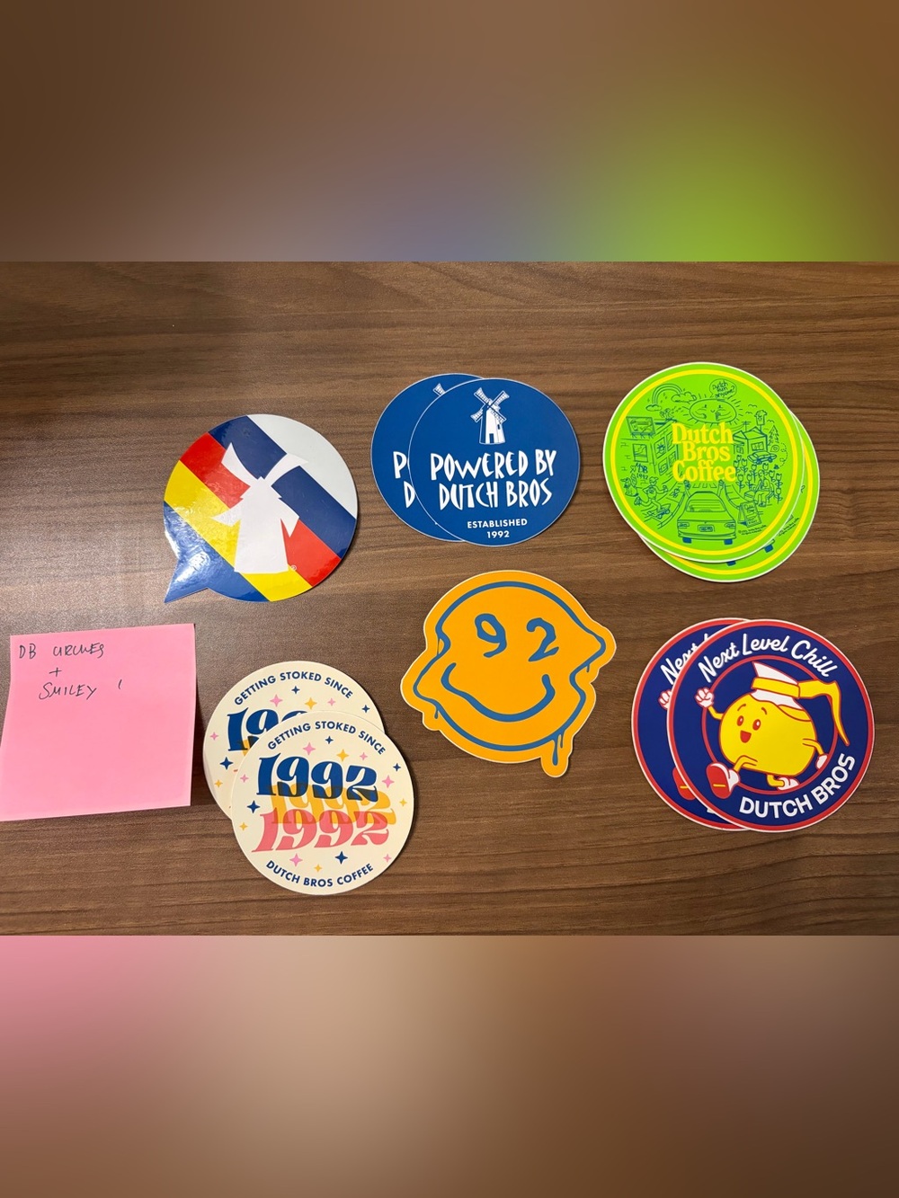 Dutch Bros Stickers - Employee exclusive Melty Smiley sticker